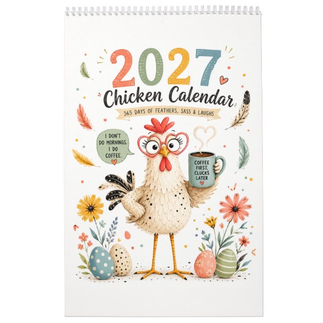 Kalender med rolig kyckling (Omslag)