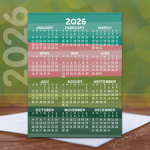 Kalender - modern abstrakt rand mönster vykort