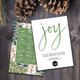 Kalender - modern JOY Blue grönt - Business Logoty Julkort