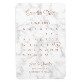 Kalender Modern Marble Rosa Guld Spara Datum Magnet
