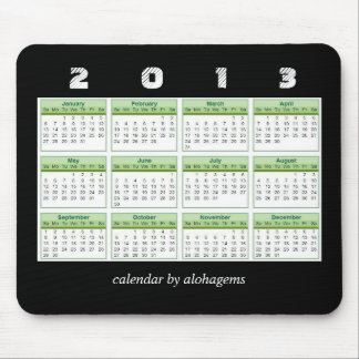 Kalender Mousepad för Rainforestgrönt 2013 Musmatta
