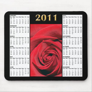 Kalender Mousepad för röd ros 2011 Musmatta