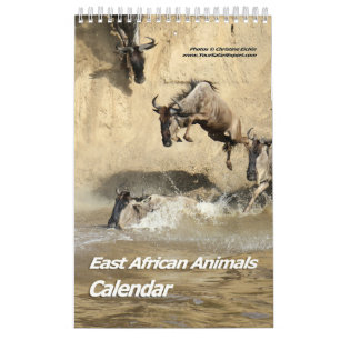 Kalender över afrikanska djur i öster (en sida)