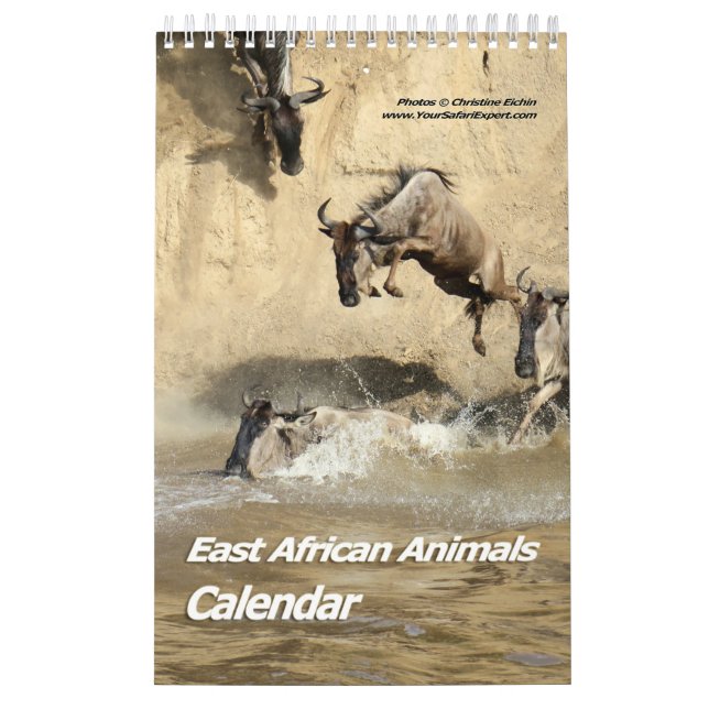 Kalender över afrikanska djur i öster (en sida) (Omslag)