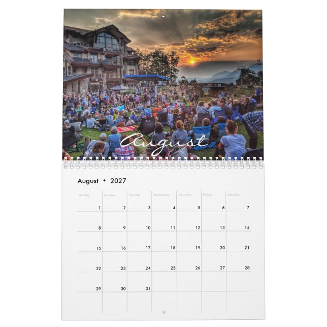 Kalender över bilder i och runt Telluride (Aug 2027)