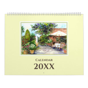 Kalender över engelska landskapets vattenfärgsf