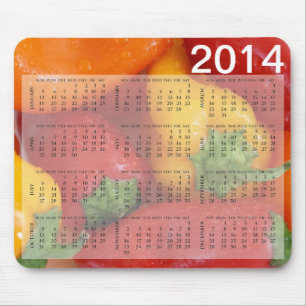 Kalender över färgstarka Blötter för skalpapri Musmatta