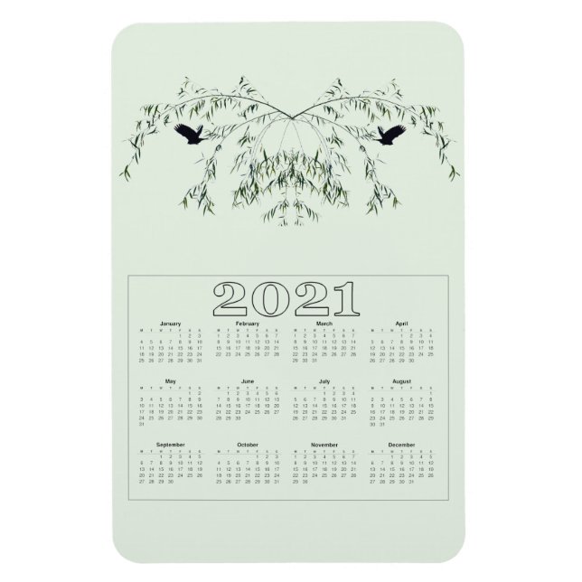 Kalender över flygfåglar magnet (Vertikal)