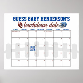 Kalender över förfallodatum för fotbollsbabyskor poster