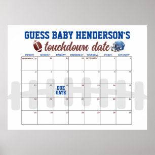 Kalender över förfallodatum för fotbollsbabyskor poster