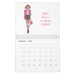 Kalender över mode-flickor