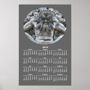 Kalender över portugisiska Gargoyle ~ print Poster