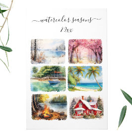Kalender över vattenfärgen Säsong Oblong Wall