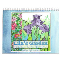 Kalender över vattenfärgsblommor och trädgårdsblom