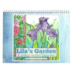Kalender över vattenfärgsblommor och trädgårdsblom