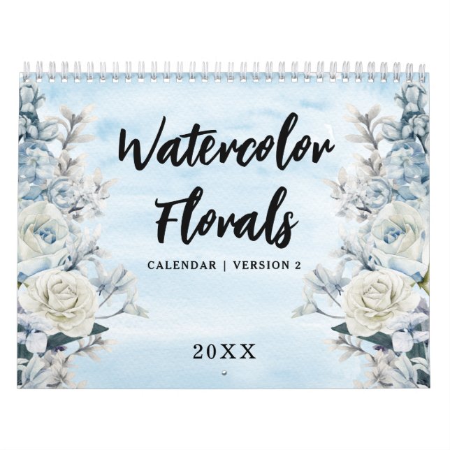 Kalender över vattenfärgsfärger i Blommigtar (Omslag)