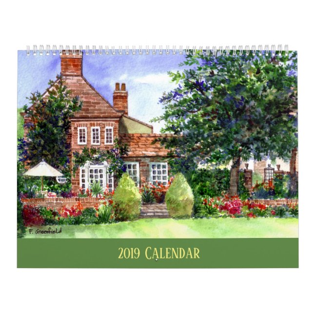 Kalender över vattenfärgsfärger i liggande läge (Omslag)