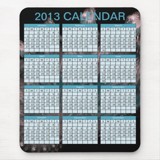 Kalender på en Mousepad Musmatta (Framsidan)