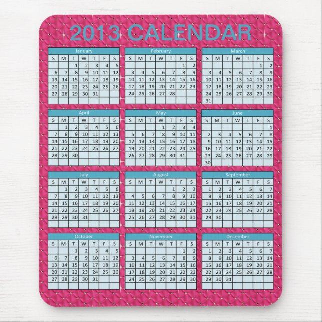 Kalender på en Mousepad Musmatta (Framsidan)