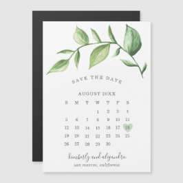 Kalender Rustik Grönska Spara Datum Magnetisk Inbjudningskort