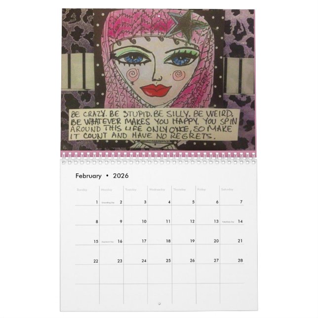 KALENDER SOM FYLLS MED DÅLIGAFLICKAKONST (Feb 2026)
