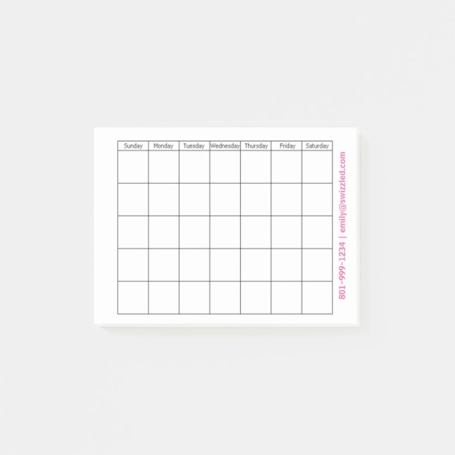Kalender som Posta-Det noterar Post-it Block (Framsida)