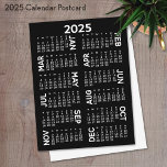 Kalender - svartvitt namn vykort<br><div class="desc">En 2025-kalender i svartvitt - men ett icke-traditionellt utseende med ett modernt teckensnitt och namn förskjutning mot sidan.</div>