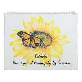 Kalender - Teckning och målningar av Liz Swanson