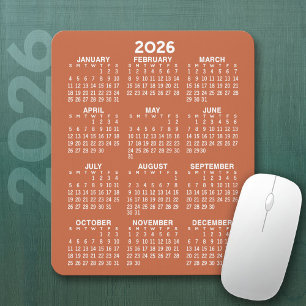 Kalender - terra cotta-bakgrund - Lodrät Musmatta