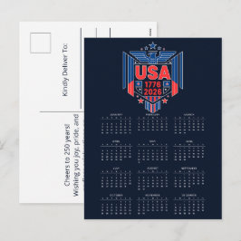 Kalender USA 1776-2026 Helg Vykort