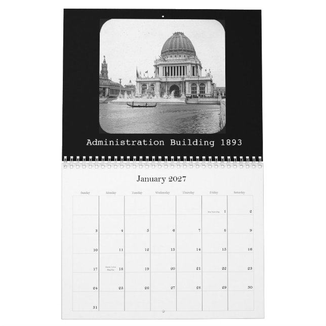 Kalender-Världars mässa 1893 Kalender (Jan 2027)