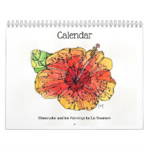Kalender - Vattenfärg och Bläck-målningar.