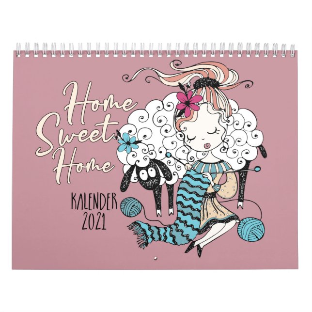 Kalender zum ausmalen Home Sweet Home  Handarbeit (Omslag)