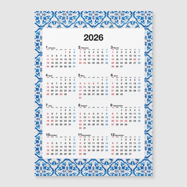 Kalenderdesign 2026 - unikt årligt Azulejo (Framsida)