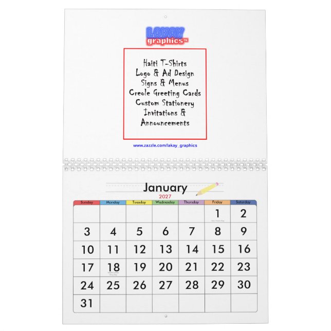 Kalenderdesign Kalender (Jan 2027)