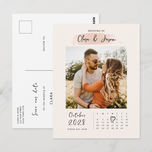 Kalenderfoto i Stänk Spara datuminbjudan Vykort (Fram/baksida)