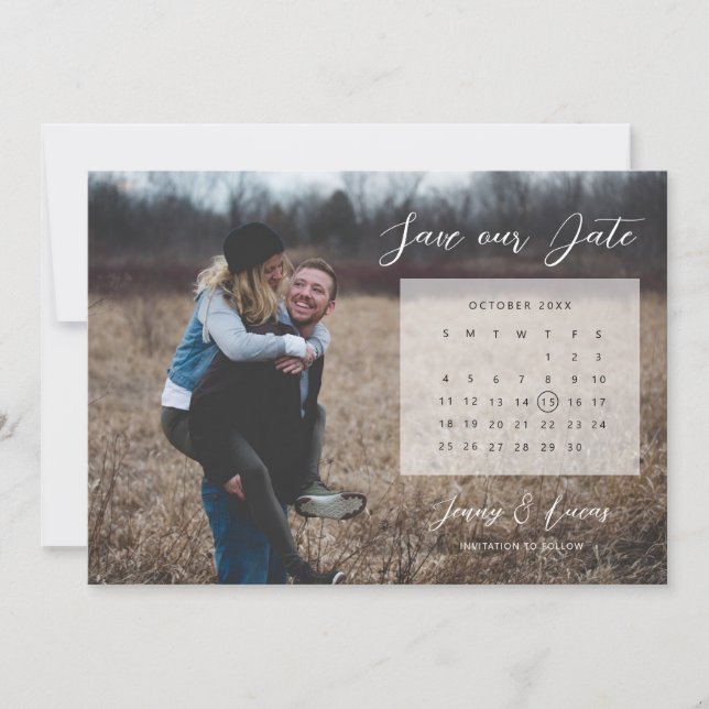 Kalenderfoto Save the Date-inbjudan Inbjudningar (Framsida)