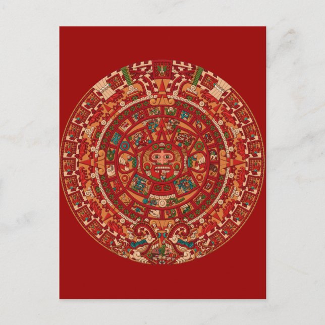 Kalenderhjulet Mayan/Aztec Vykort (Framsida)