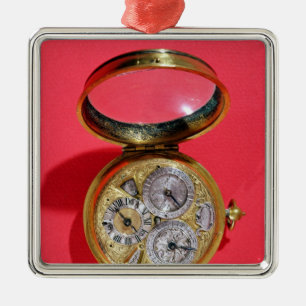Kalenderklocka, c.1690 julgransprydnad metall