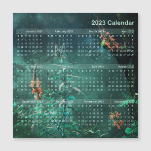 Kalendermagnet - Blommor i Jade Moonlight
