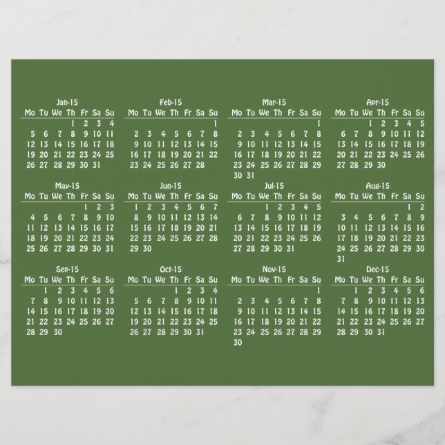 Kalendermall 2015 reklamblad (Framsidan)