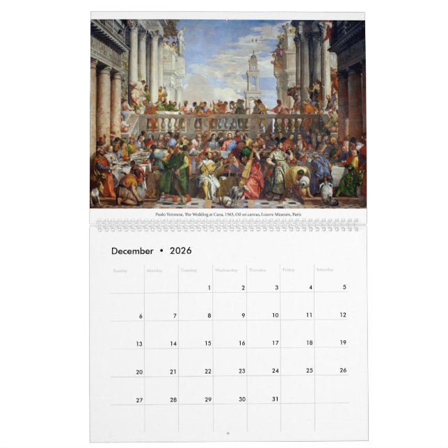 Kalendermästerverk i konst kalender (Dec 2026)
