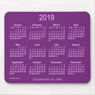 Kalendern för 2019 lilor vid den Janz musen Musmatta