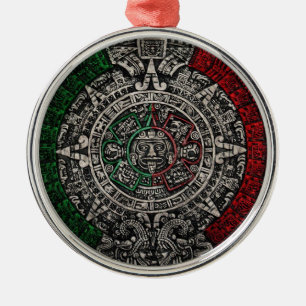 Kalendern för sten för AztecMexico sol Julgransprydnad Metall