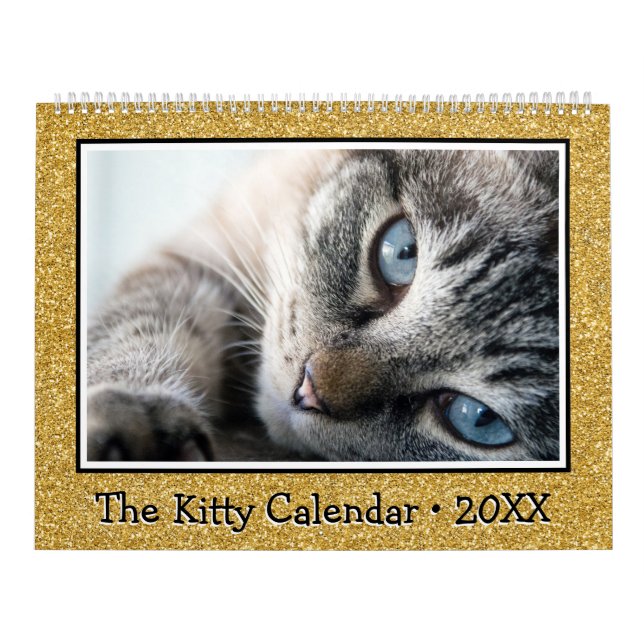 Kalendern Kattunge Guld Glitter Kalender (Omslag)