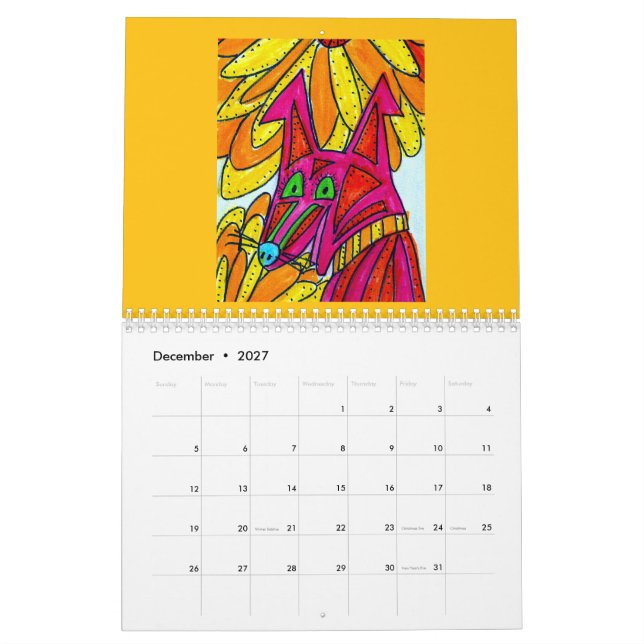 Kalendern med färgglada hundar kalender (Dec 2027)