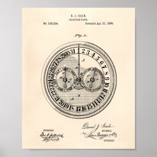 Kalendern tar tid på 1885 patenterad konst gammal poster