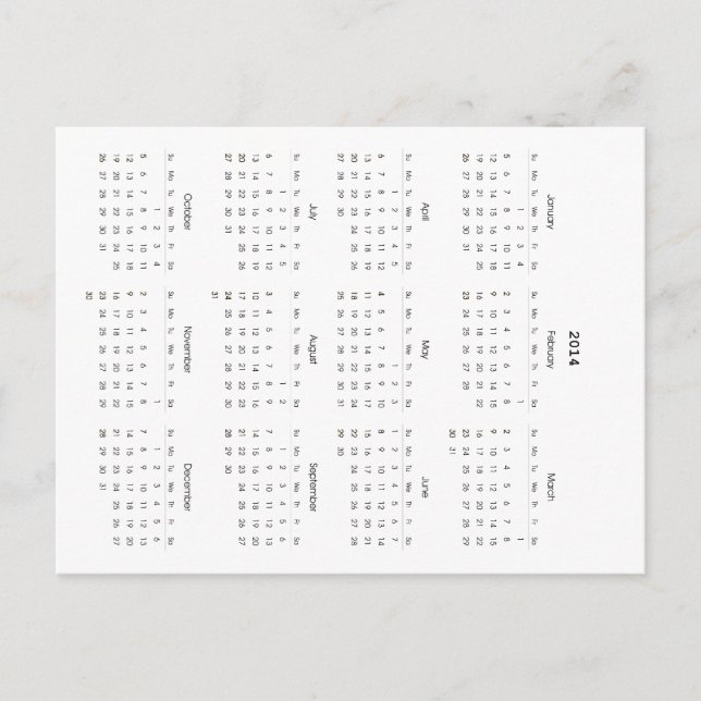 Kalenderpresentationer 2014 vykort (Framsida)