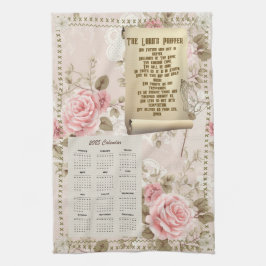Kalendertorn 2025 Lord's Prayer Rosa ros Kökshandduk
