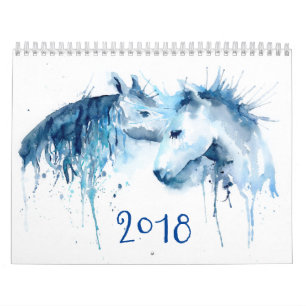 Kalendervattenfärghäst 2018 kalender
